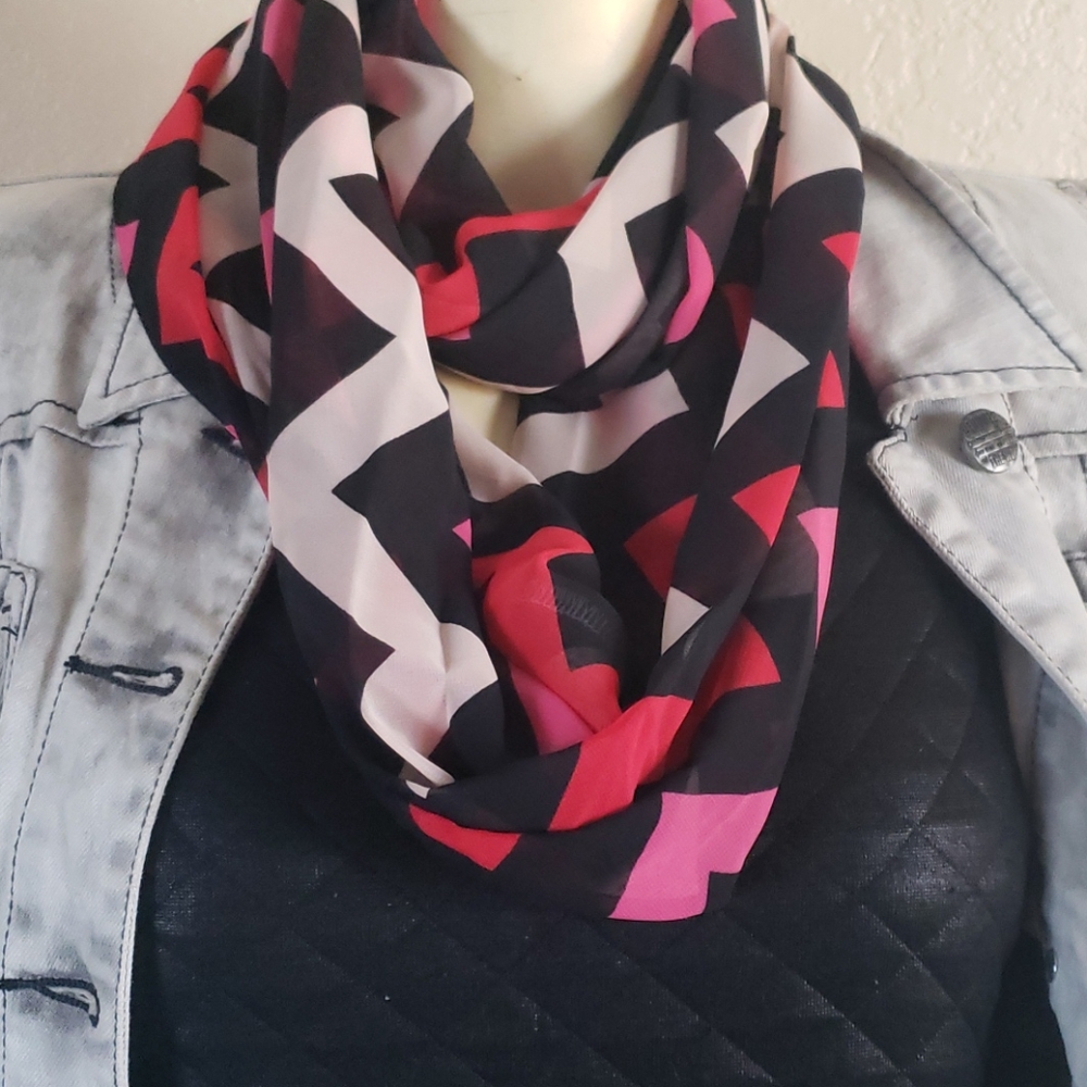 Pinks Chevron sheer infinity scarf